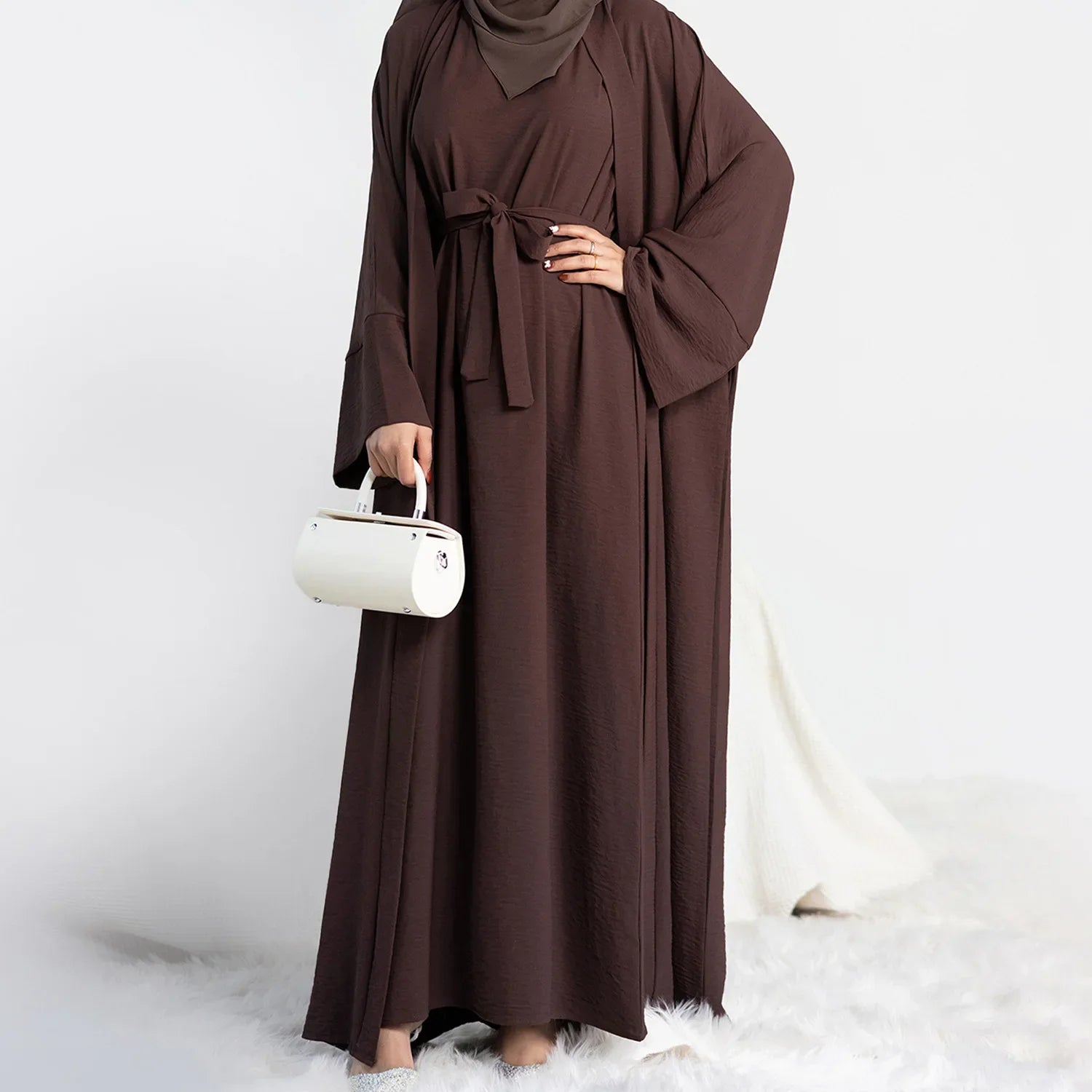 Ensemble 2 pièces Abaya assortie : Robe musulmane tendance