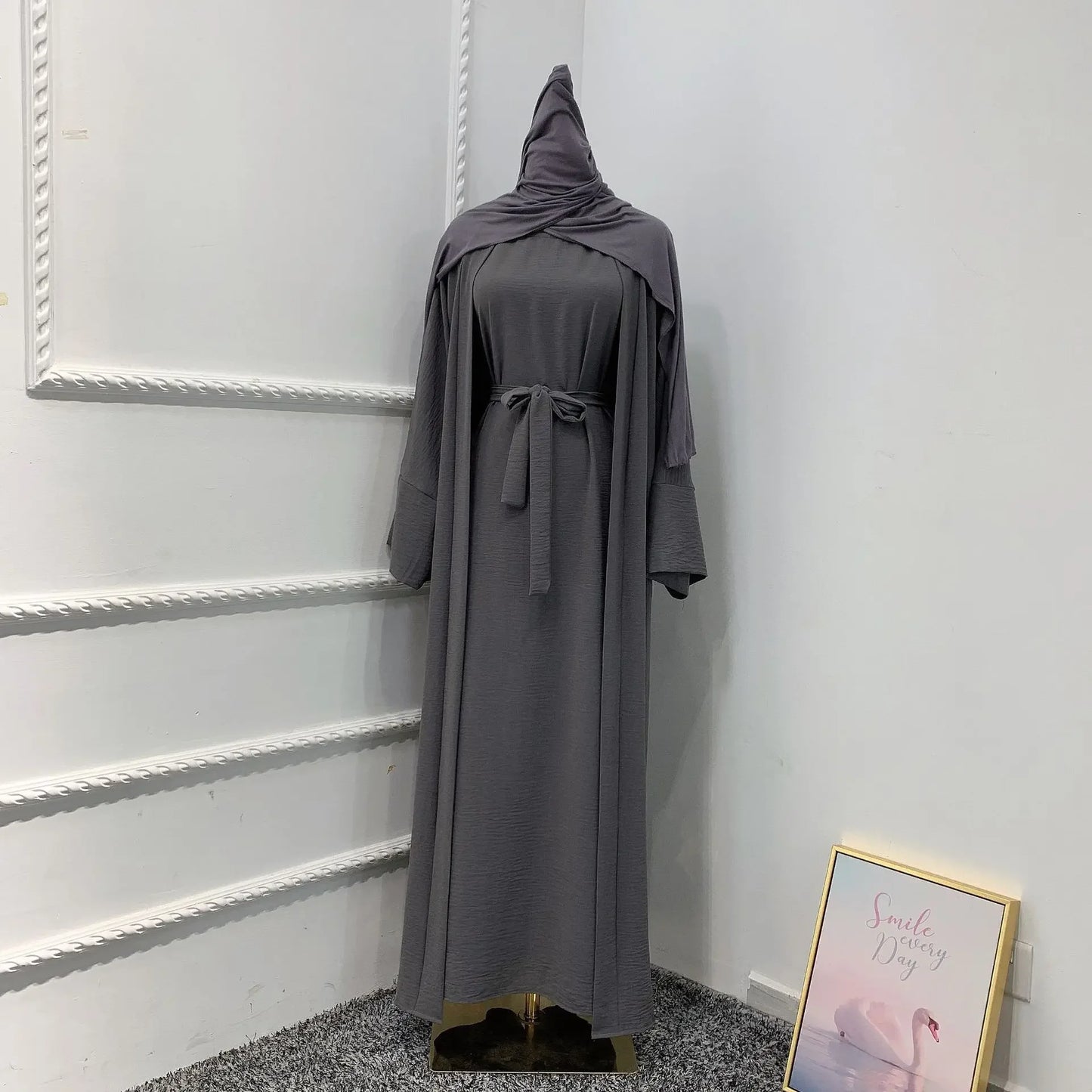 Ensemble 2 pièces Abaya assortie : Robe musulmane tendance