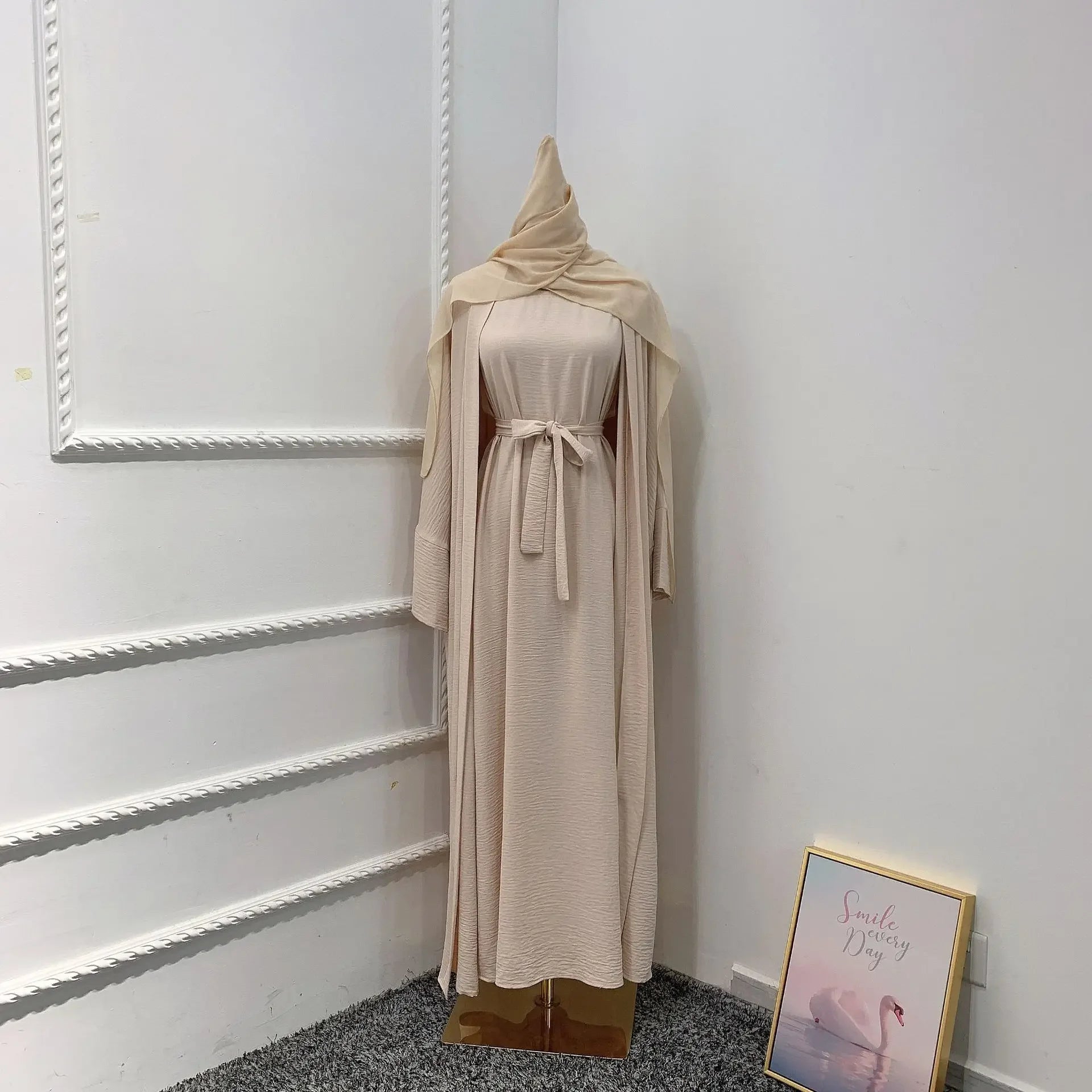 Ensemble 2 pièces Abaya assortie : Robe musulmane tendance