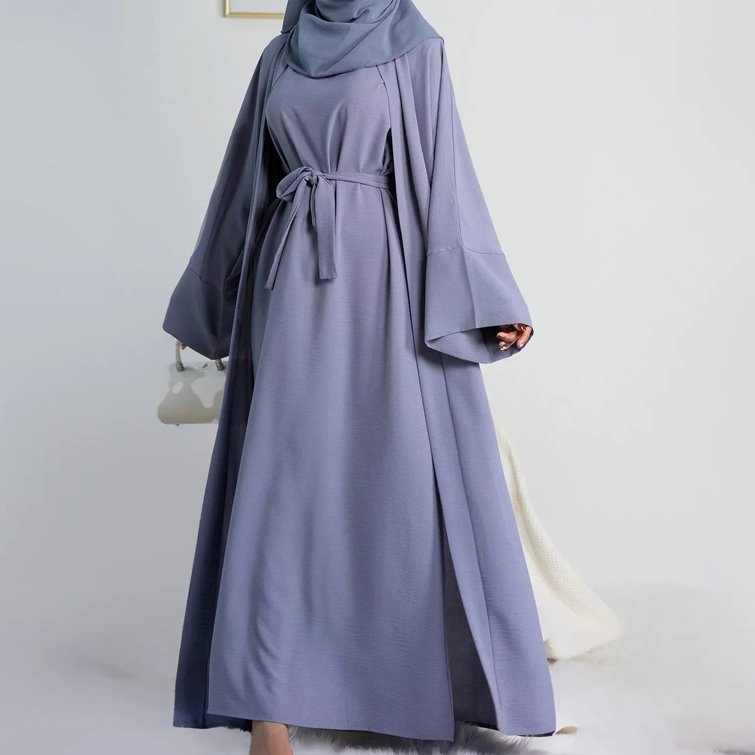 Ensemble 2 pièces Abaya assortie : Robe musulmane tendance