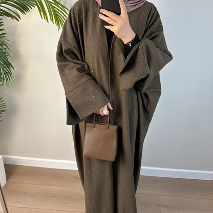 Abaya de luxe pailletée pour femmes, kimono hijab Turquie