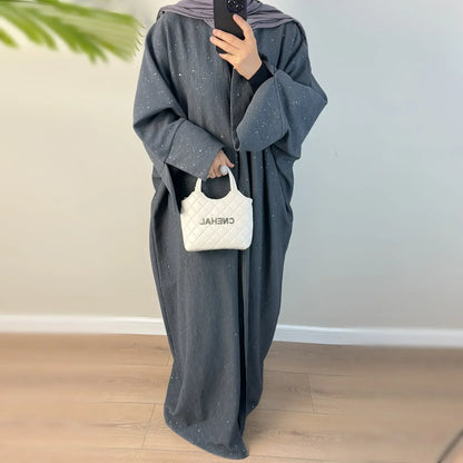 Abaya de luxe pailletée pour femmes, kimono hijab Turquie