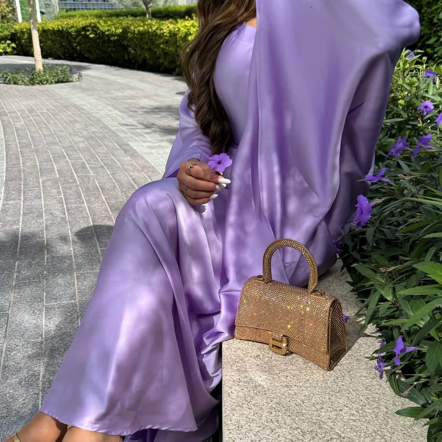 Robe Maxi Satin Papillon Dubaï Kaftan Nouveau