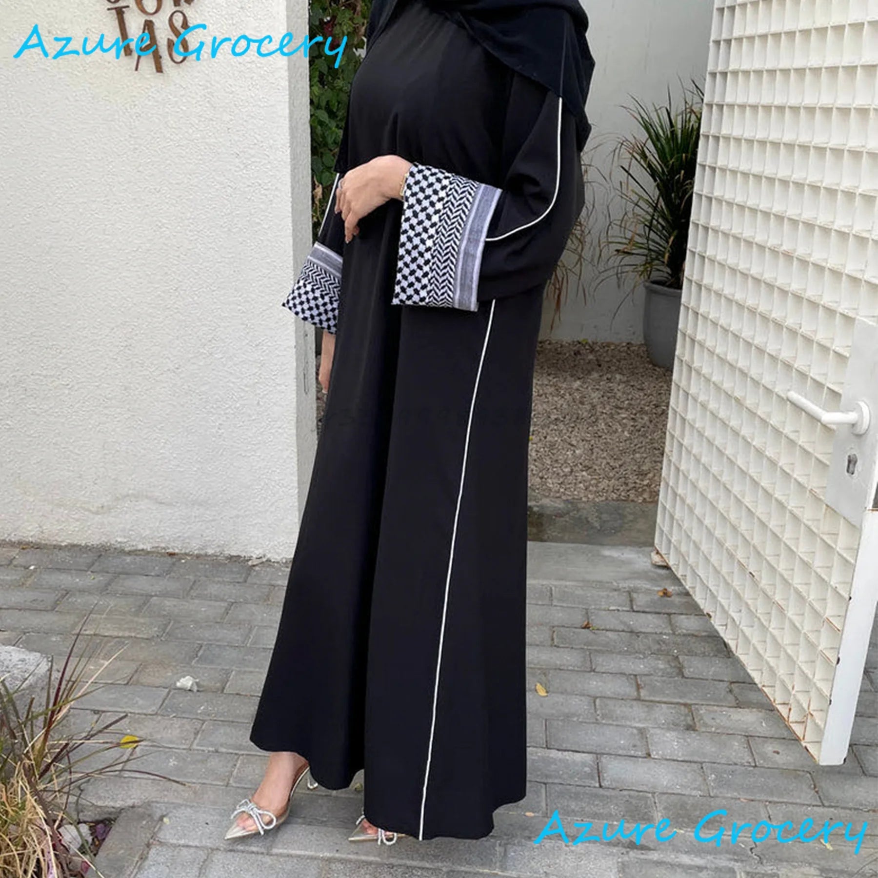 Abaya en lin de coton fermé pour femmes - Robe Hijab musulmane Luxe