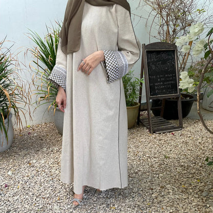 Robe Abaya en lin de coton pour femme