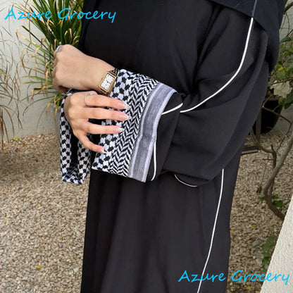 Abaya en lin de coton fermé pour femmes - Robe Hijab musulmane Luxe