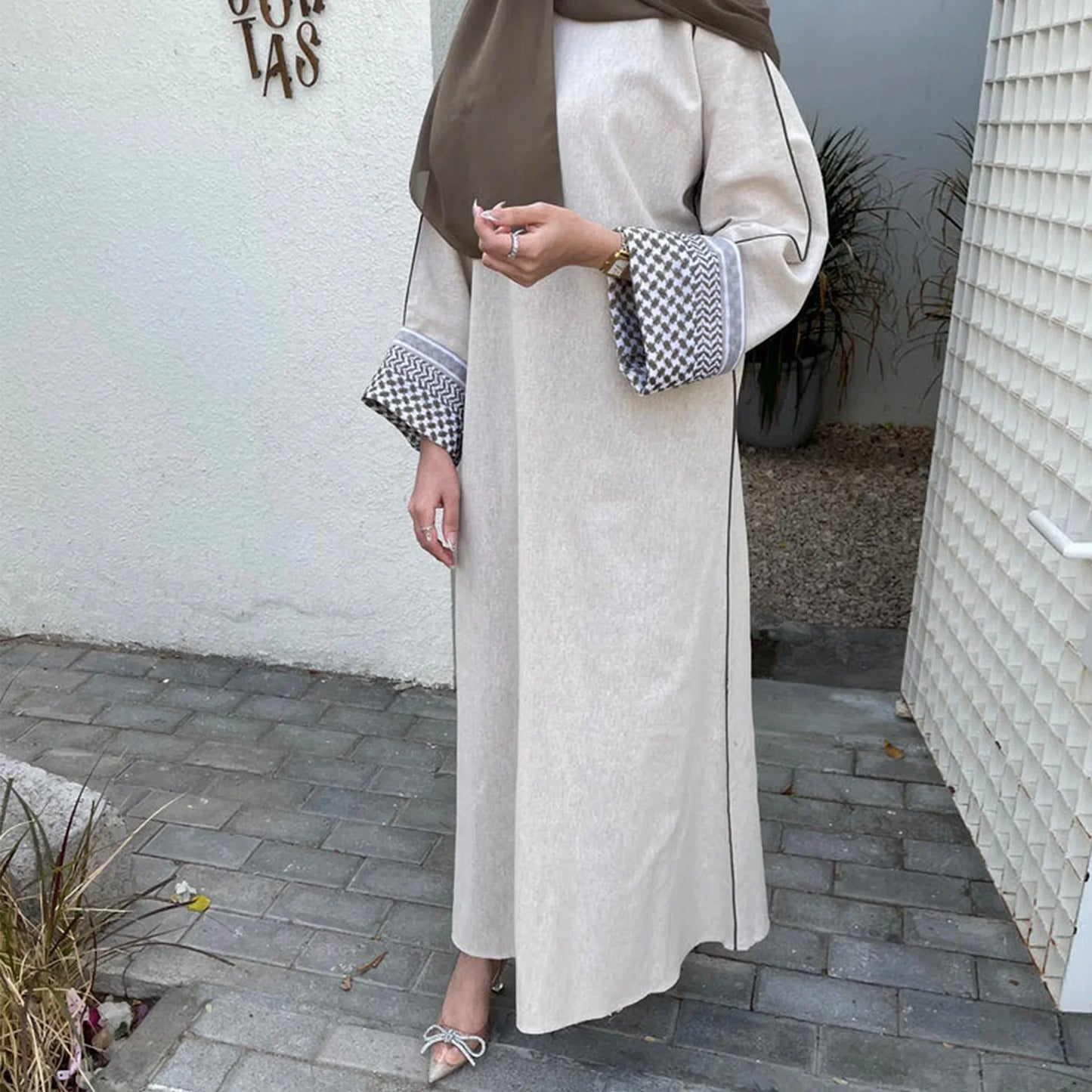 Robe Abaya en lin de coton pour femme