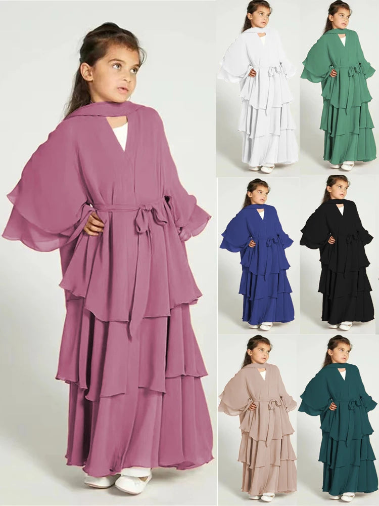 Robe musulmane pour enfants: abaya de soie pour Ramadan