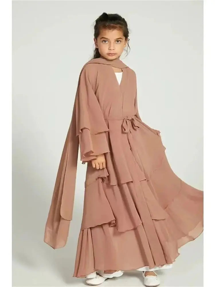 Robe musulmane pour enfants: abaya de soie pour Ramadan