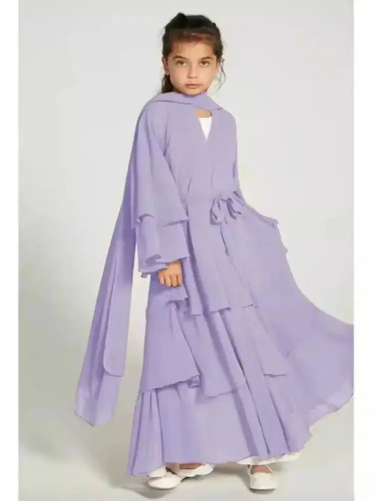 Robe musulmane pour enfants: abaya de soie pour Ramadan