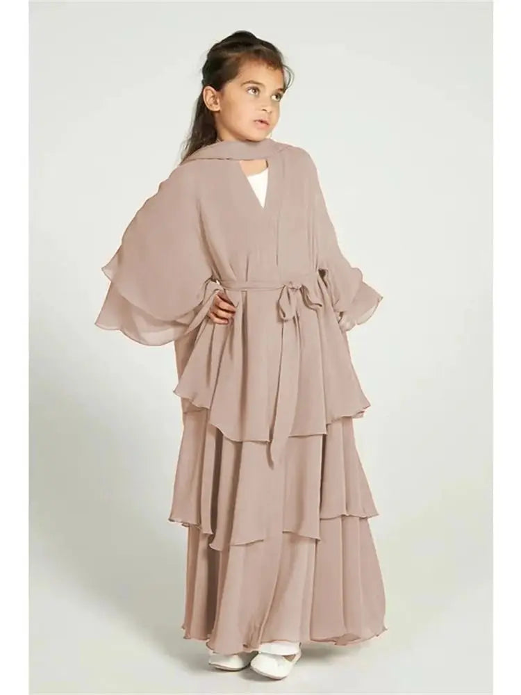 Robe musulmane pour enfants: abaya de soie pour Ramadan