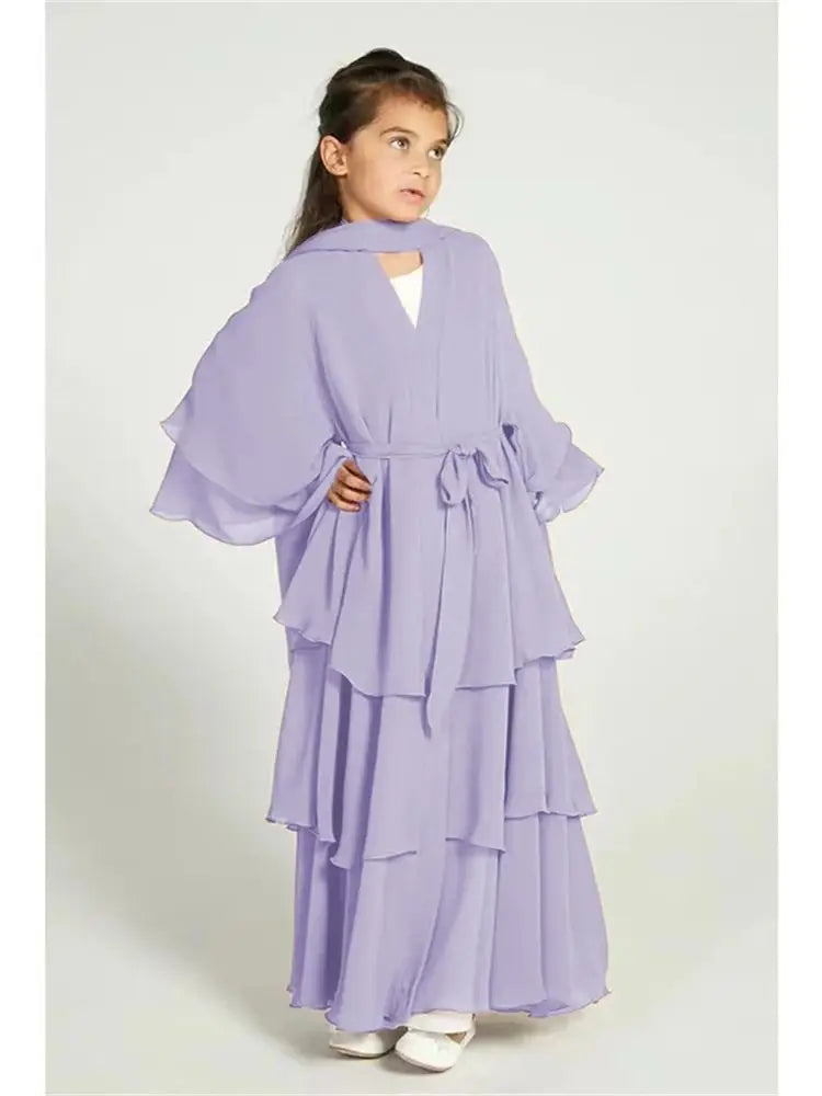 Robe musulmane pour enfants: abaya de soie pour Ramadan