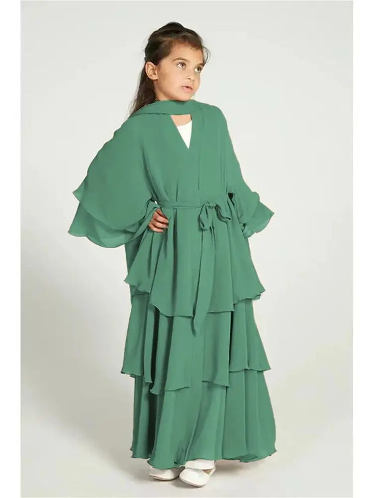 Robe musulmane pour enfants: abaya de soie pour Ramadan