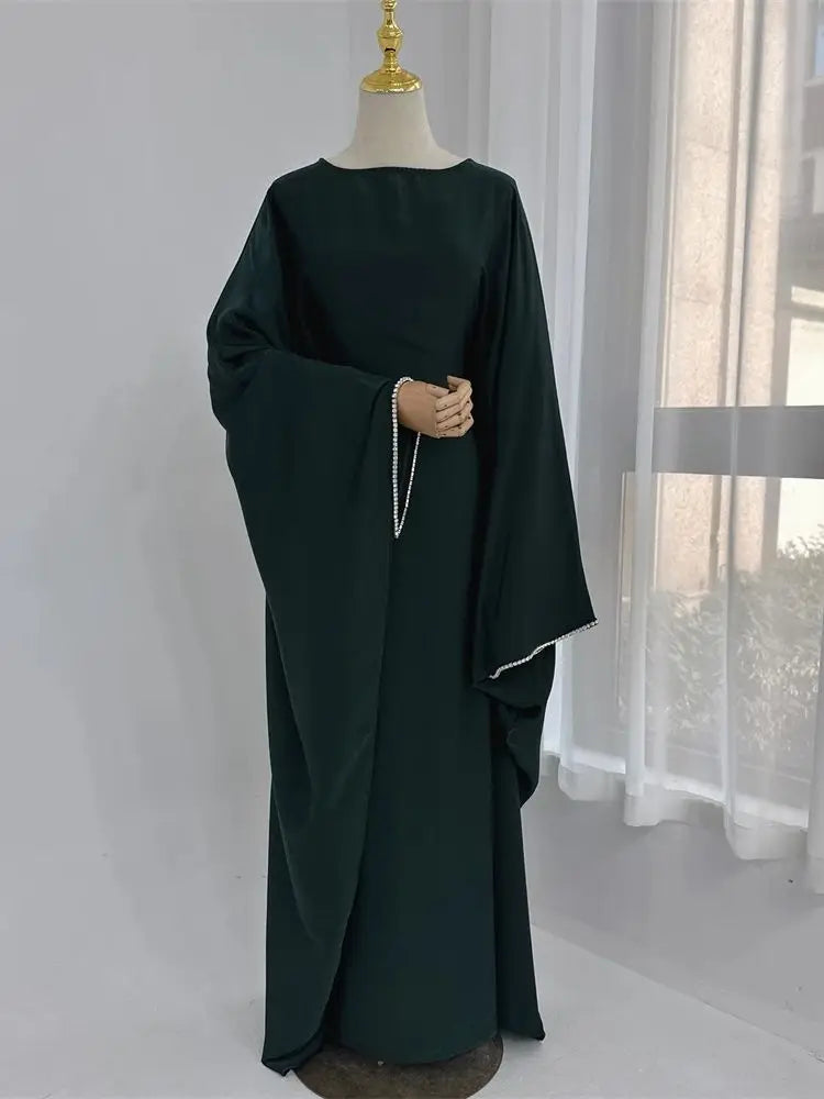 Abaya satin luxe chauve-souris arabe africain - Mode femmes