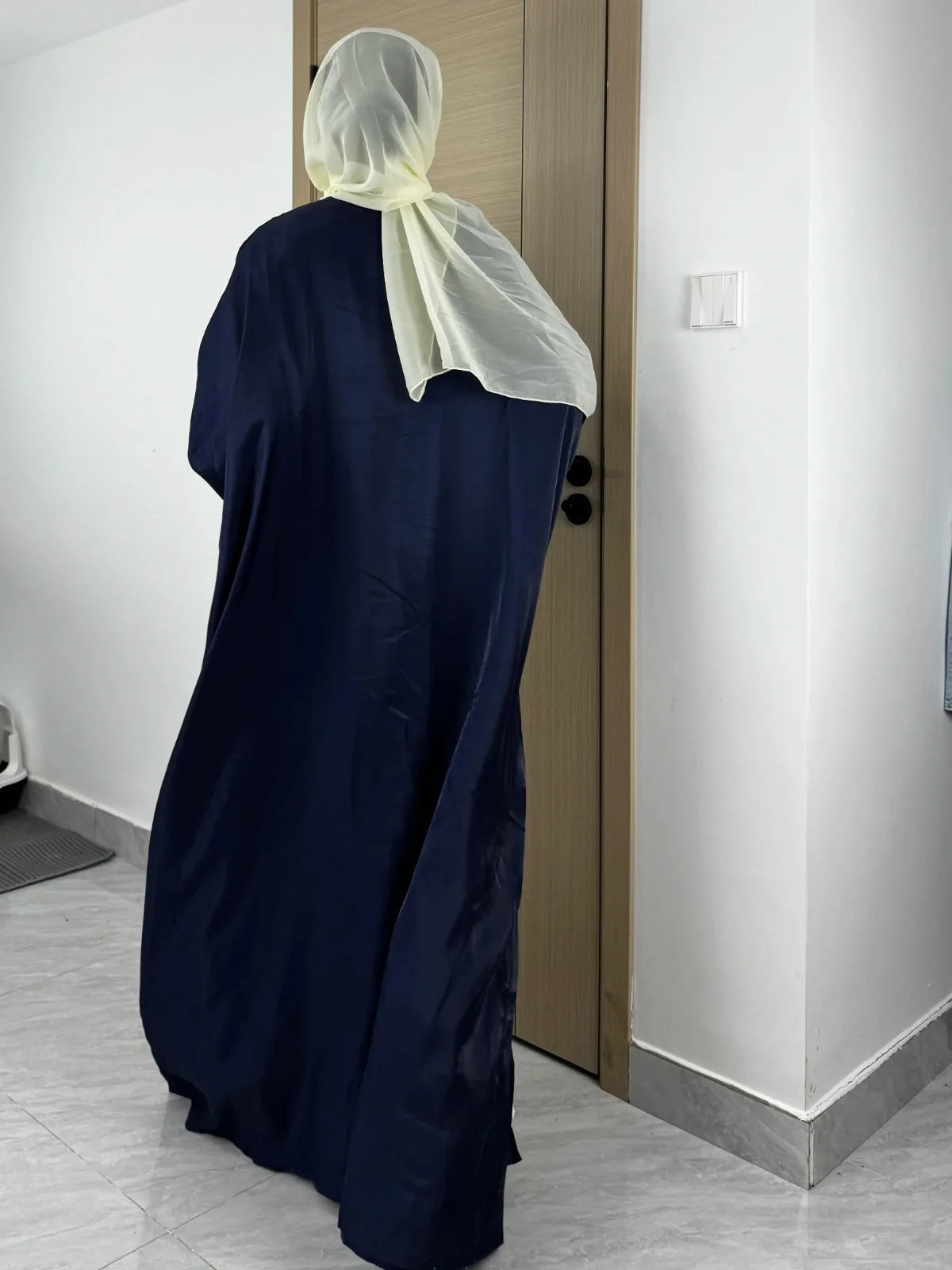 Abaya à manches smocks pour femmes musulmanes - Caftan ouvert, manteau cardigan - Boutique Islamique