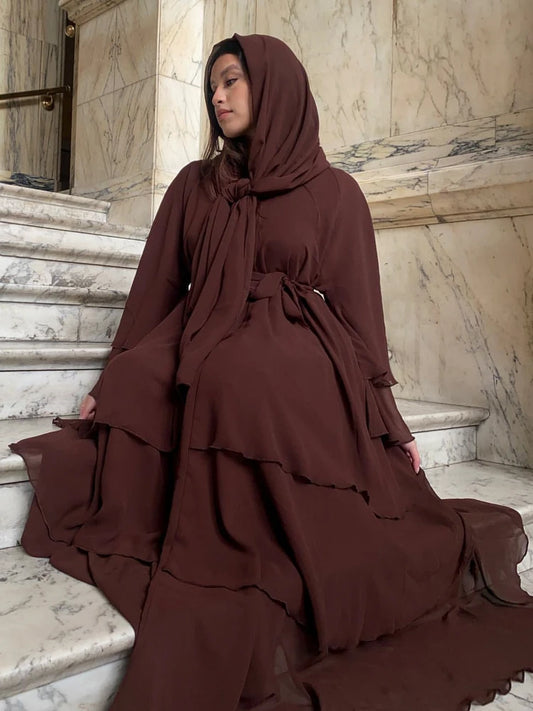 Robe Abaya musulmane en mousseline de soie pour femme