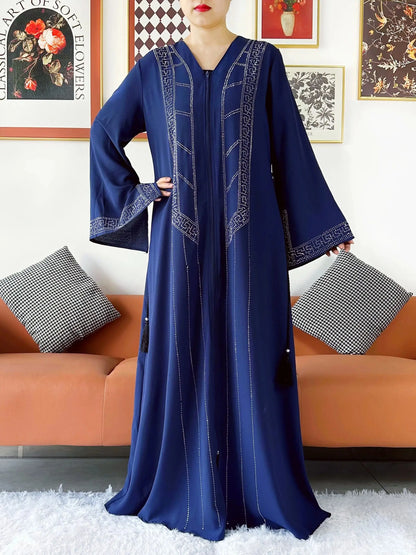 Abaya ouverte en mousseline de soie pour femmes musulmanes