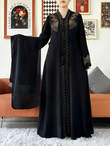 Abaya ouverte en mousseline de soie pour femmes musulmanes