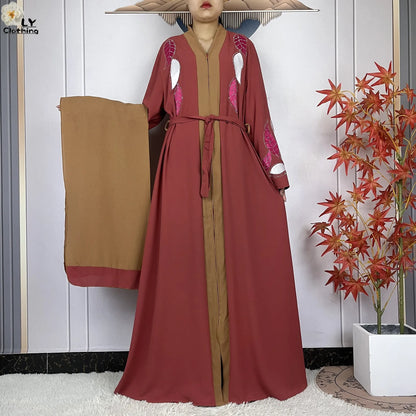 Robe Abaya en mousseline de soie pour femme, élégante et décontractée