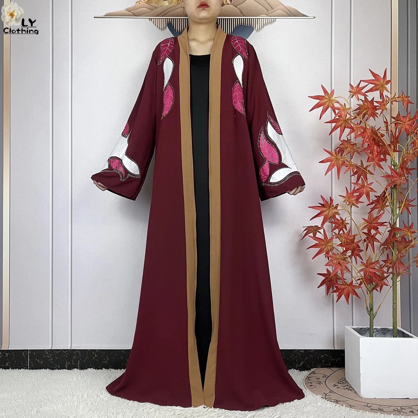 Robe Abaya en mousseline de soie pour femme, élégante et décontractée