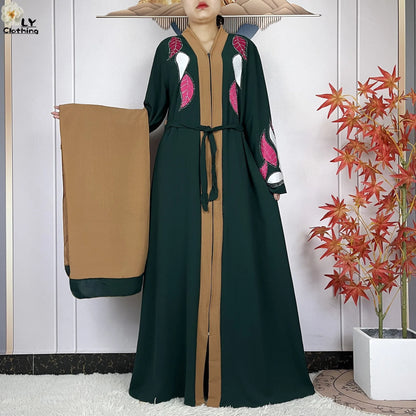 Robe Abaya en mousseline de soie pour femme, élégante et décontractée