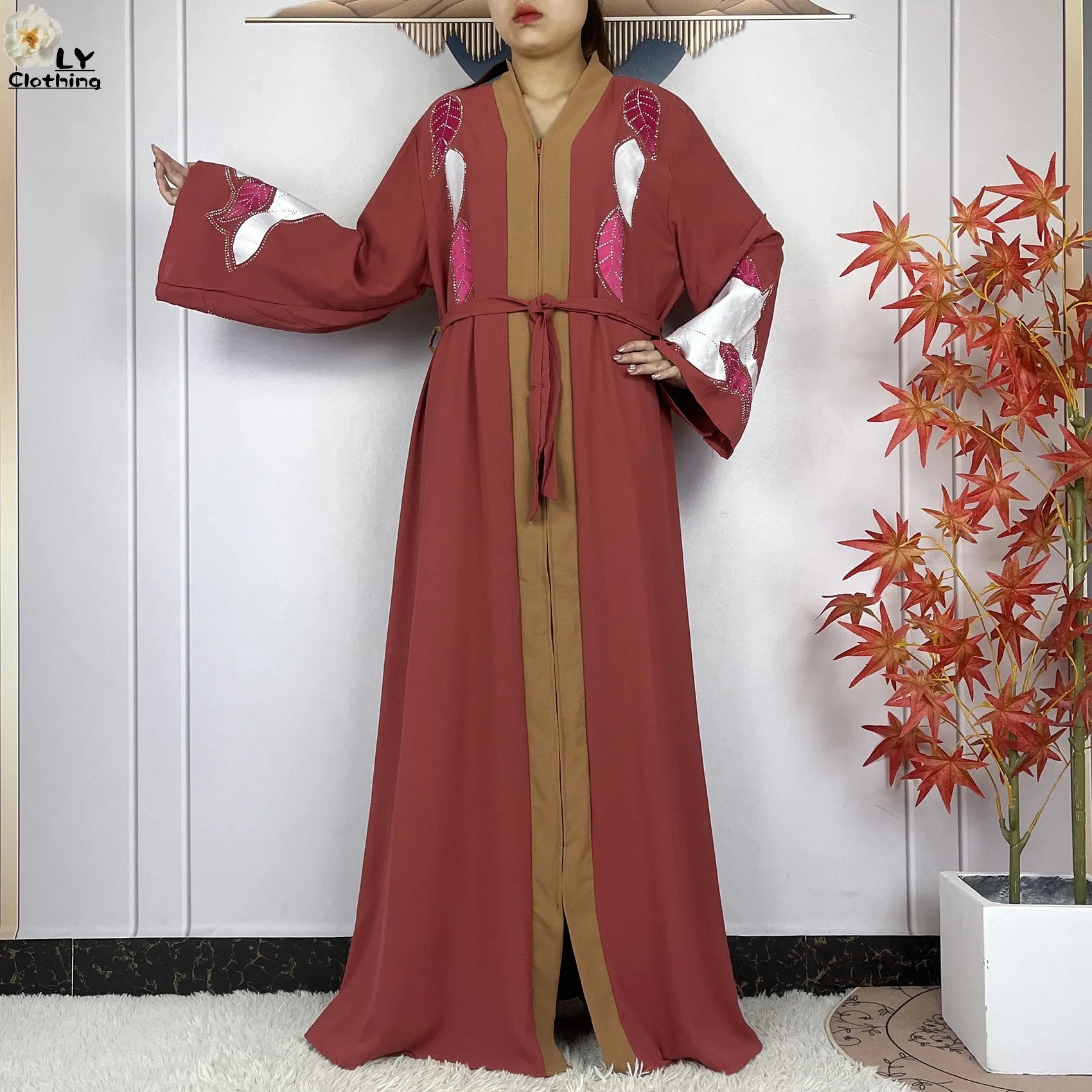 Robe Abaya en mousseline de soie pour femme, élégante et décontractée