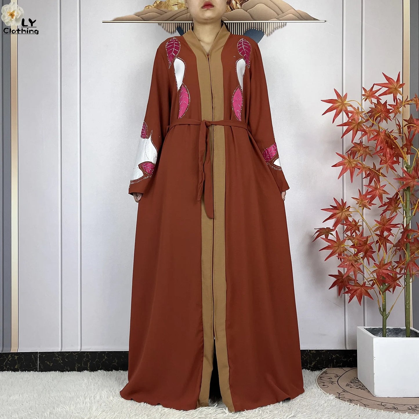 Robe Abaya en mousseline de soie pour femme, élégante et décontractée