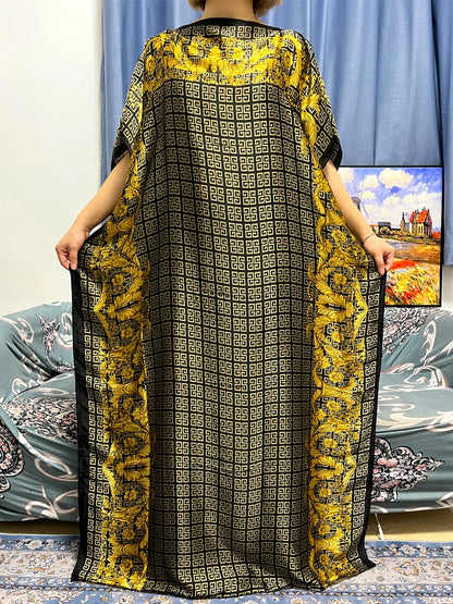 Robe Abaya Imprimée Traditionnelle Africaine & Turban