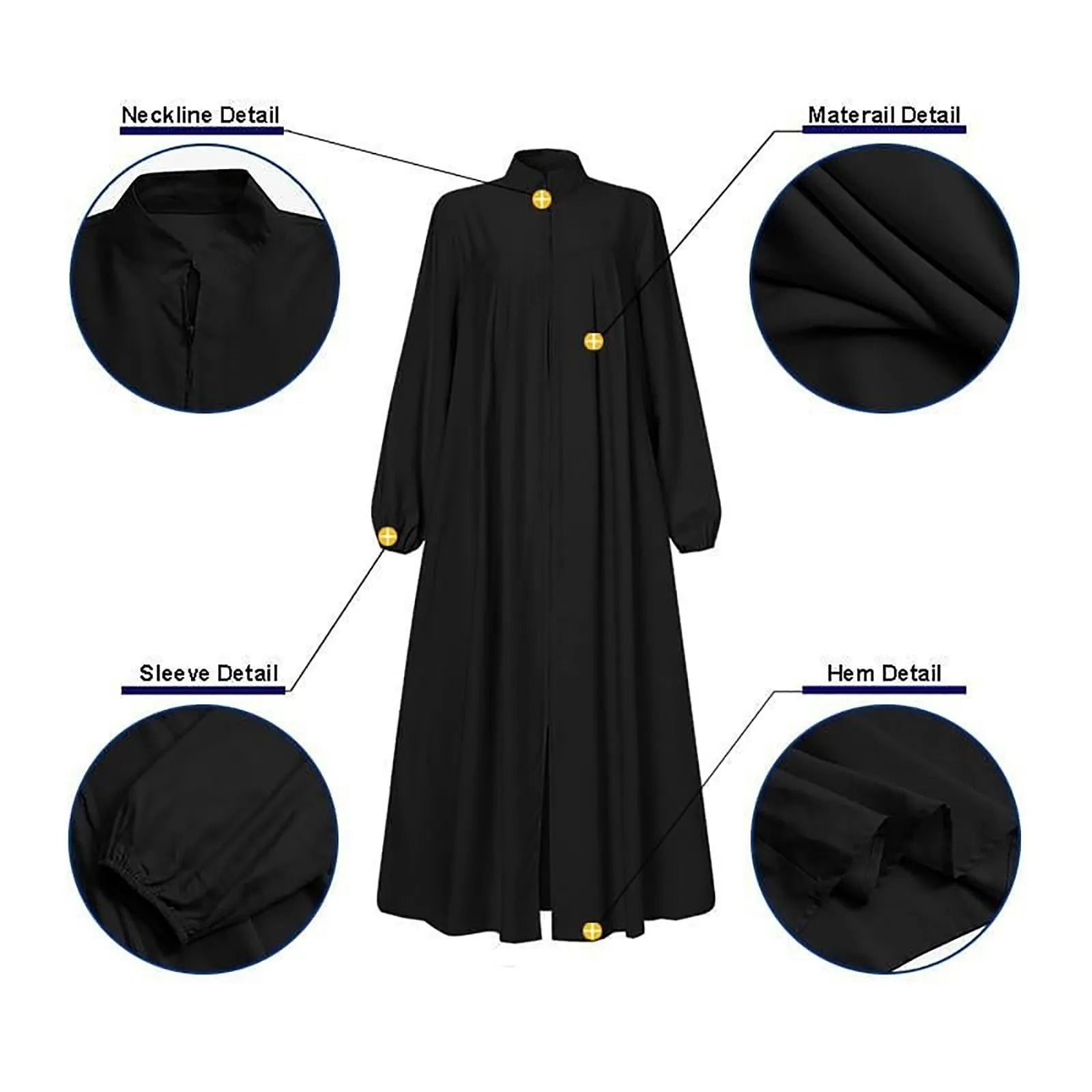 Abaya à fermeture éclair pour femmes, style élégant et pratique