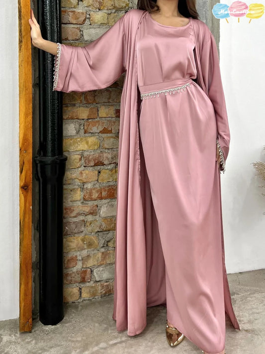 Robe Abaya Soyeuse Pour Femme, Design Ramadan 2024