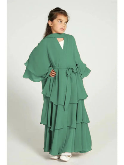 Robe de gâteau pour filles: abayas en mousseline de soie.