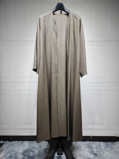 Abayas ouvertes en lin pour femmes, robe de prière, tenue caftan, cadeau islamique