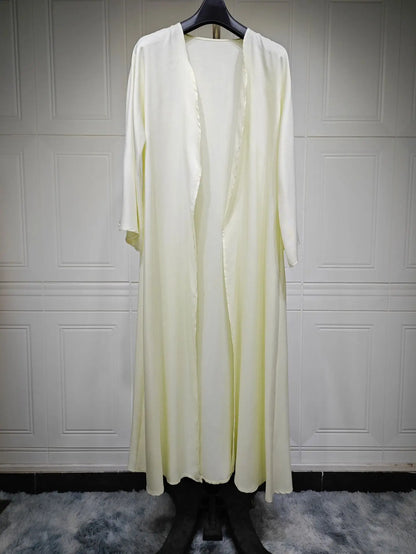 Abayas ouvertes en lin pour femmes, robe de prière, tenue caftan, cadeau islamique