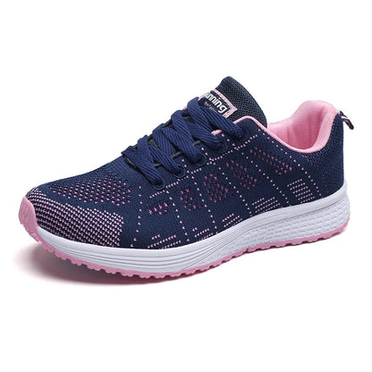 Baskets femme en maille respirante, chaussures plates casual