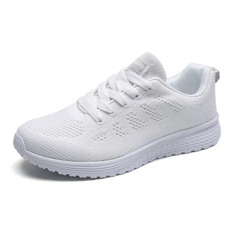 Baskets femme en maille respirante, chaussures plates casual