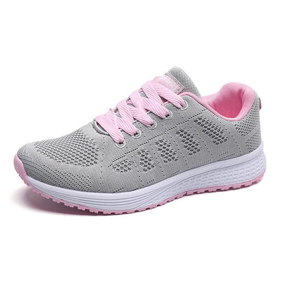 Baskets femme en maille respirante, chaussures plates casual