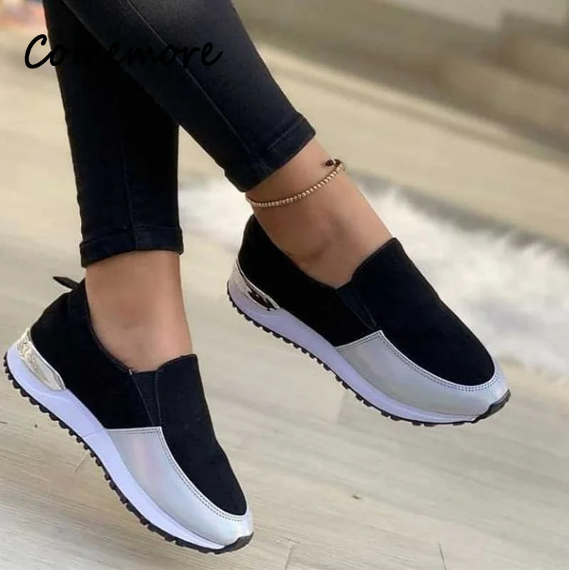 Chaussures plates en cuir pour femmes, style décontracté et confortable