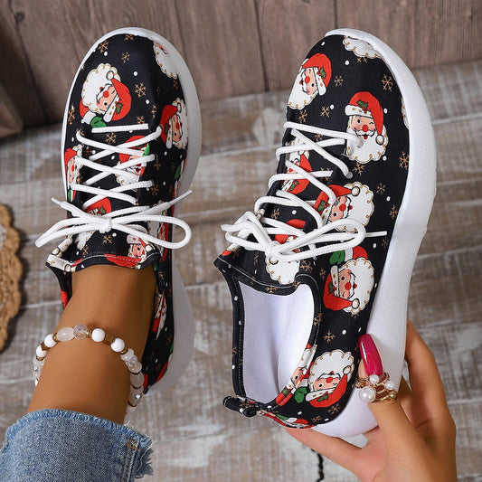 Chaussures à plateforme motif Noël, tendance populaire