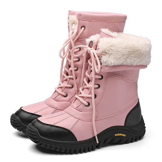 Bottes de neige chaudes en peluche pour femmes, imperméables et confortables