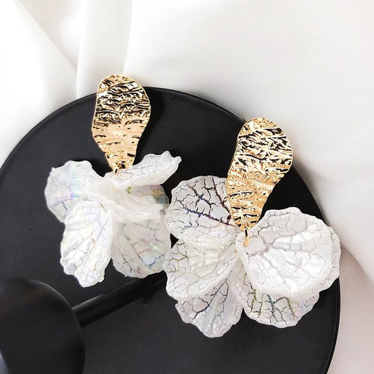 Boucles d'oreilles fleurs coquillage blanc femme 2023