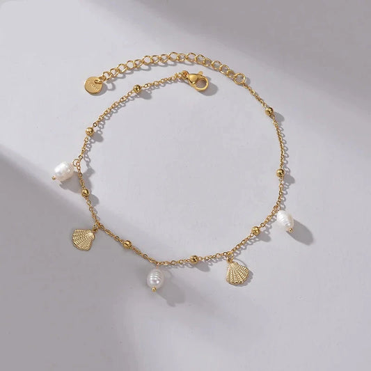 Bracelet perles coquillage inox femme, or, qualité, mode