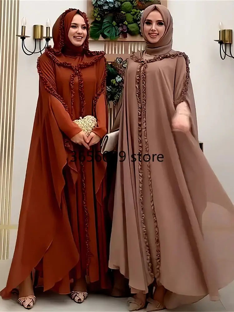 Robes musulmanes en mousseline de soie pour femmes