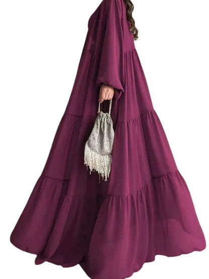 Ensemble 2 pièces robes modestes manteau long ceintures dubaï saoudien marocain onFocus abayas Ramadan