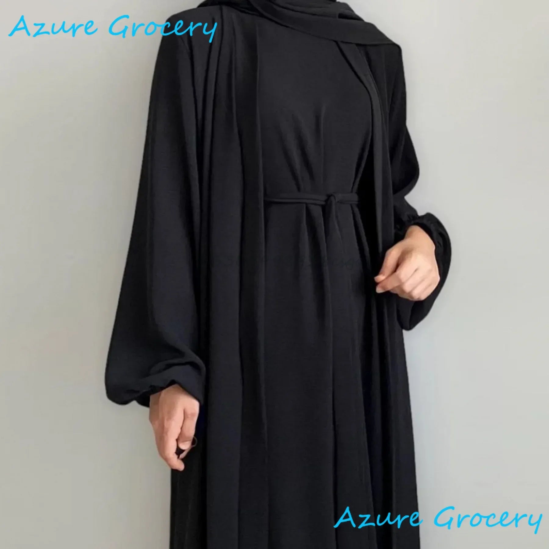 Abaya 2 pièces kimono pour femme musulmane - Dubaï luxe Ramadan hijab