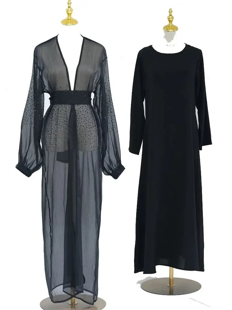 Ensemble féminin pour Ramadan, Abaya Dubai, robes islamiques, caftan et kimono