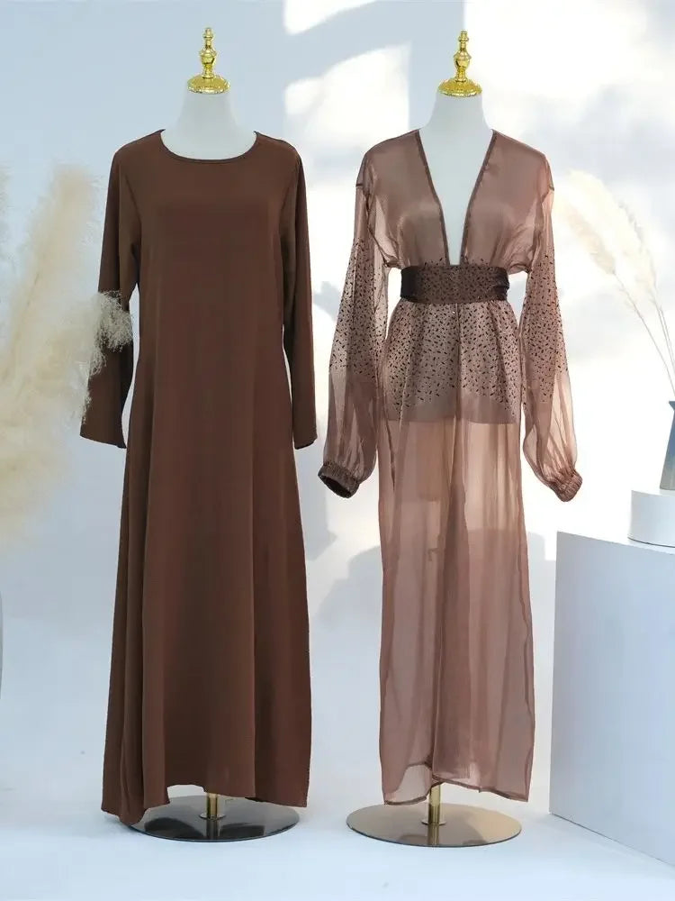 Ensemble féminin pour Ramadan, Abaya Dubai, robes islamiques, caftan et kimono