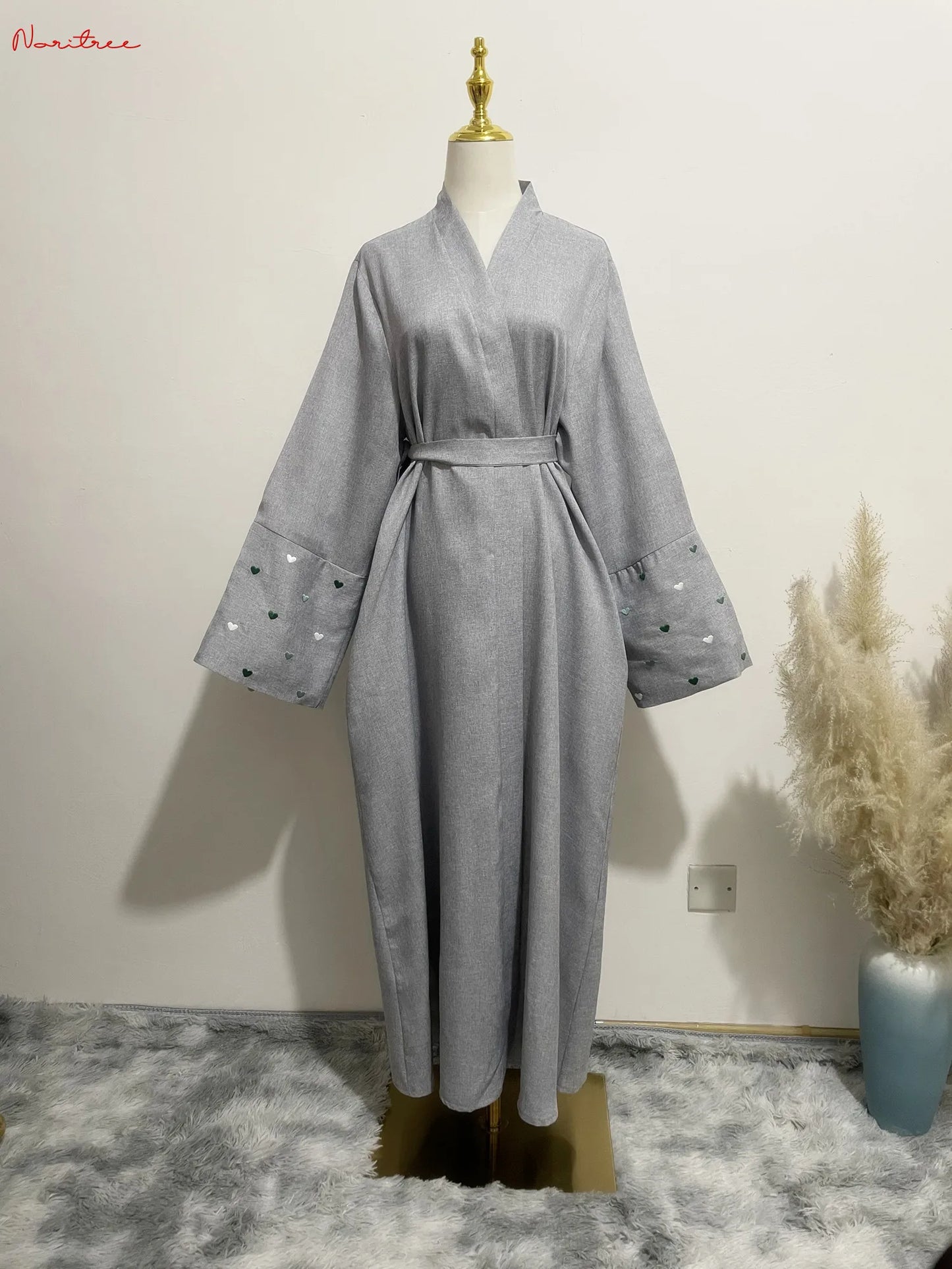 Kimono brodé avec ceinture pour femmes, abaya longue, élégante 1926, service de culte, sexy