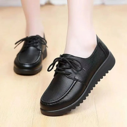 Mocassins en cuir noir confortables pour femmes