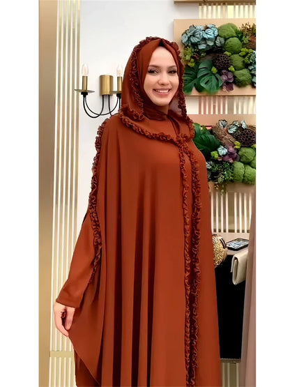 Ensemble Khimar Abaya Ramadan 2 pièces - Robe Hijab Musulmane