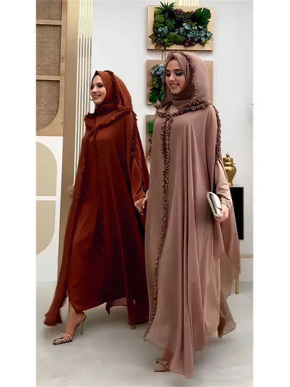 Ensemble Khimar Abaya Ramadan 2 pièces - Robe Hijab Musulmane